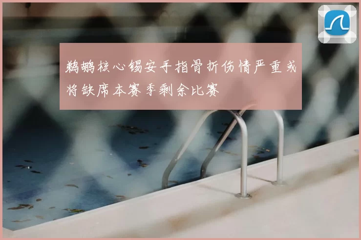 鹈鹕核心锡安手指骨折伤情严重或将缺席本赛季剩余比赛